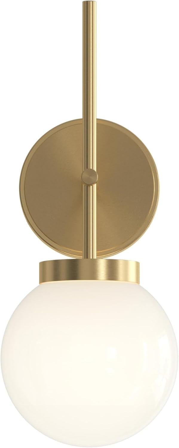 image:imageProgress Lighting Rigsby 16 Inch 1Light Wall Sconce Transitional Light Fixture Brushed Gold with Opal Glass Shade 16 in H x 6 in W x 75 in Dia P710157191