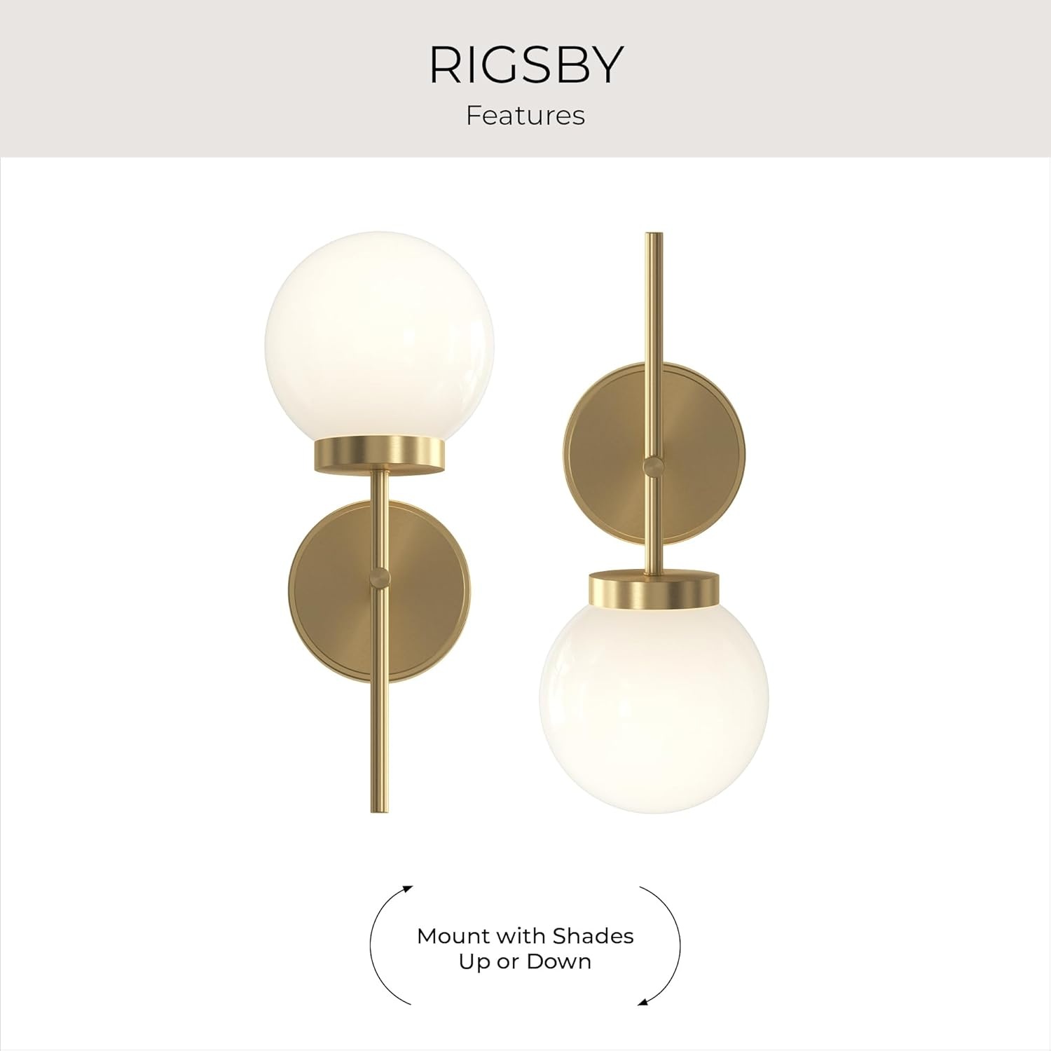image:imageProgress Lighting Rigsby 16 Inch 1Light Wall Sconce Transitional Light Fixture Brushed Gold with Opal Glass Shade 16 in H x 6 in W x 75 in Dia P710157191
