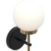 Progress Lighting Rigsby 16 Inch 1-Light Wall Sconce, Transitional Light Fixture, Brushed Gold Matte Black with Opal Glass Shade (16 in. H x 6 in. W x 7.5 in. Dia), P710157-319