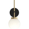 Progress Lighting Rigsby 16 Inch 1-Light Wall Sconce, Transitional Light Fixture, Brushed Gold Matte Black with Opal Glass Shade (16 in. H x 6 in. W x 7.5 in. Dia), P710157-319