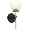 Progress Lighting Rigsby 16 Inch 1-Light Wall Sconce, Transitional Light Fixture, Brushed Gold Matte Black with Opal Glass Shade (16 in. H x 6 in. W x 7.5 in. Dia), P710157-319