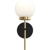 Progress Lighting Rigsby 16 Inch 1-Light Wall Sconce, Transitional Light Fixture, Brushed Gold Matte Black with Opal Glass Shade (16 in. H x 6 in. W x 7.5 in. Dia), P710157-319