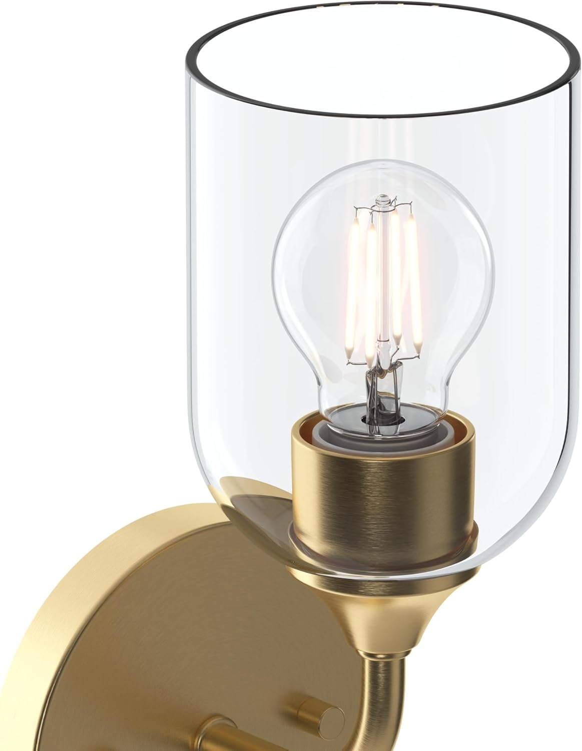 image:imageProgress Lighting Ilia 1Light Wall Sconce Transitional Wall Sconce Brushed Gold with Clear Glass Shade 11 in H x 5 in W x 6 in Dia P710155191