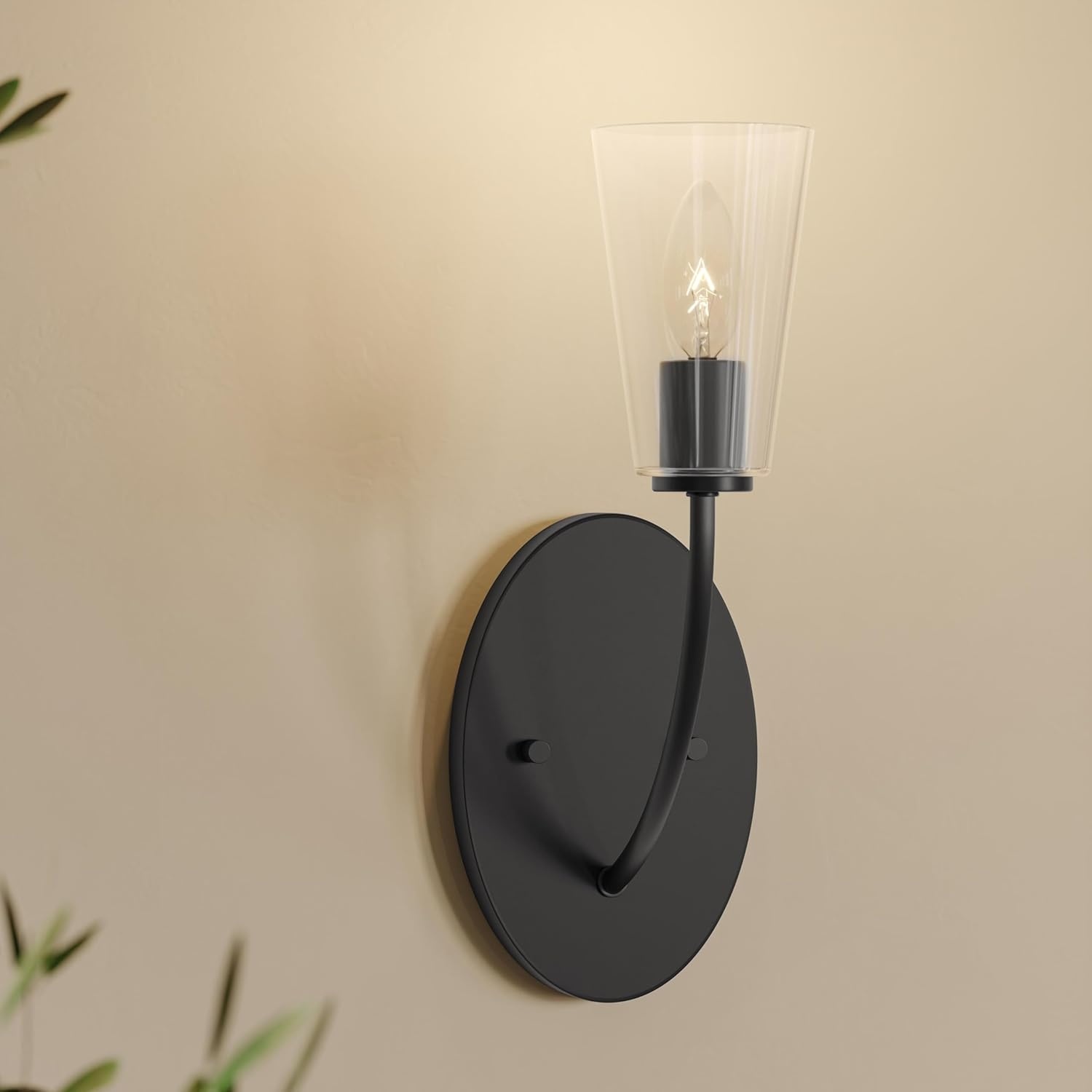 image:imageProgress Lighting Jheni 5 Inch 1Light Wall Sconce Transitional Wall Light Matte Black with Clear Glass Shade 14 in H x 5 in W x 7 in D P71015431M