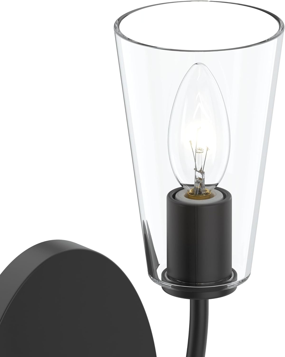 image:imageProgress Lighting Jheni 5 Inch 1Light Wall Sconce Transitional Wall Light Matte Black with Clear Glass Shade 14 in H x 5 in W x 7 in D P71015431M
