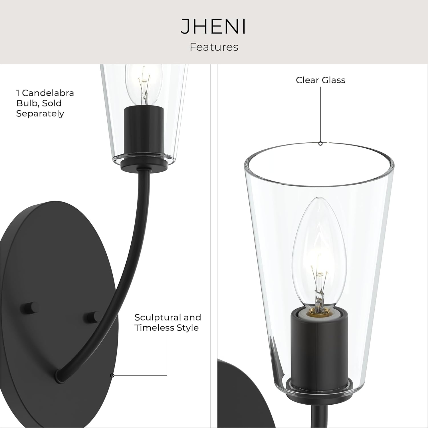 image:imageProgress Lighting Jheni 5 Inch 1Light Wall Sconce Transitional Wall Light Matte Black with Clear Glass Shade 14 in H x 5 in W x 7 in D P71015431M