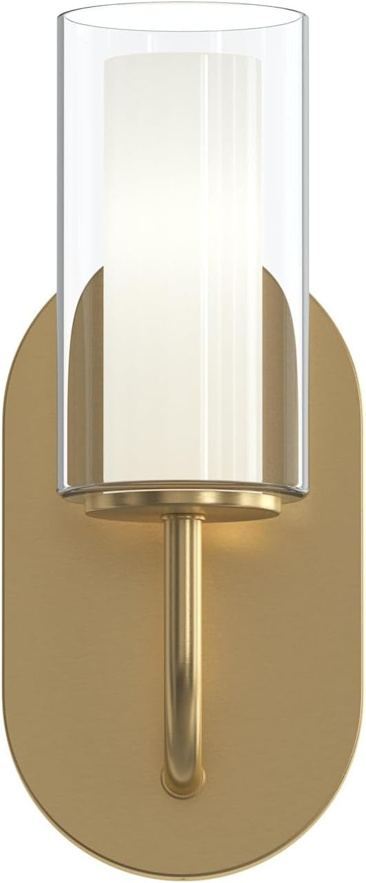 image:imageProgress Lighting Mack 45 Inch 1Light Wall Sconce Modern Traditional Wall Fixture Brushed Nickel with Layered Glass Shade 105 in H x 45 in W x 475 in D P710158009