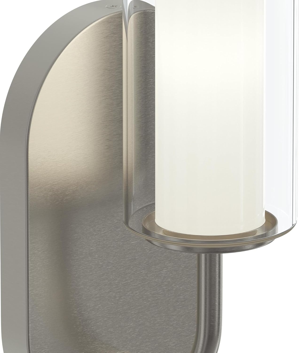 image:imageProgress Lighting Mack 45 Inch 1Light Wall Sconce Modern Traditional Wall Fixture Brushed Nickel with Layered Glass Shade 105 in H x 45 in W x 475 in D P710158009