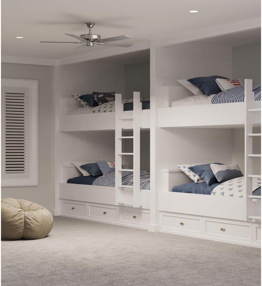 image:imageProgress Lighting P250084009 AirPro 52Inch AC Motor 5Blade Ceiling Fan 52x52x125 in Transitional Brushed NickelBrushed Nickel