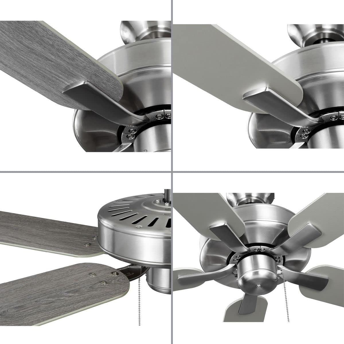 image:imageProgress Lighting P250084009 AirPro 52Inch AC Motor 5Blade Ceiling Fan 52x52x125 in Transitional Brushed NickelBrushed Nickel