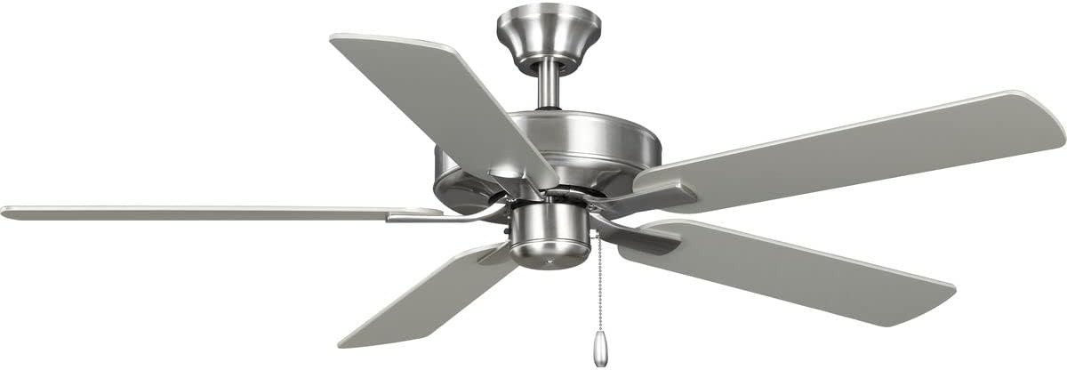 image:imageProgress Lighting P250084009 AirPro 52Inch AC Motor 5Blade Ceiling Fan 52x52x125 in Transitional Brushed NickelBrushed Nickel