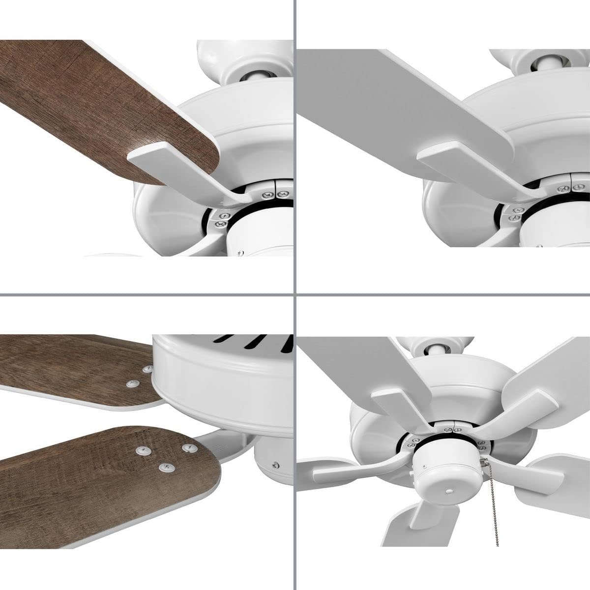 image:imageProgress Lighting P250084009 AirPro 52Inch AC Motor 5Blade Ceiling Fan 52x52x125 in Transitional Brushed NickelWhite