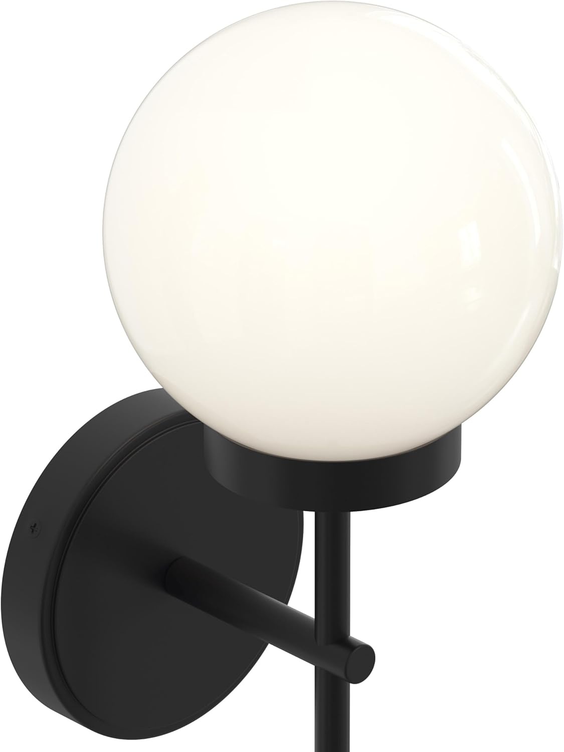 image:imageProgress Lighting Rigsby 16 Inch 1Light Wall Sconce Transitional Light Fixture Matte Black with Opal Glass Shade 16 in H x 6 in W x 75 in Dia P71015731M