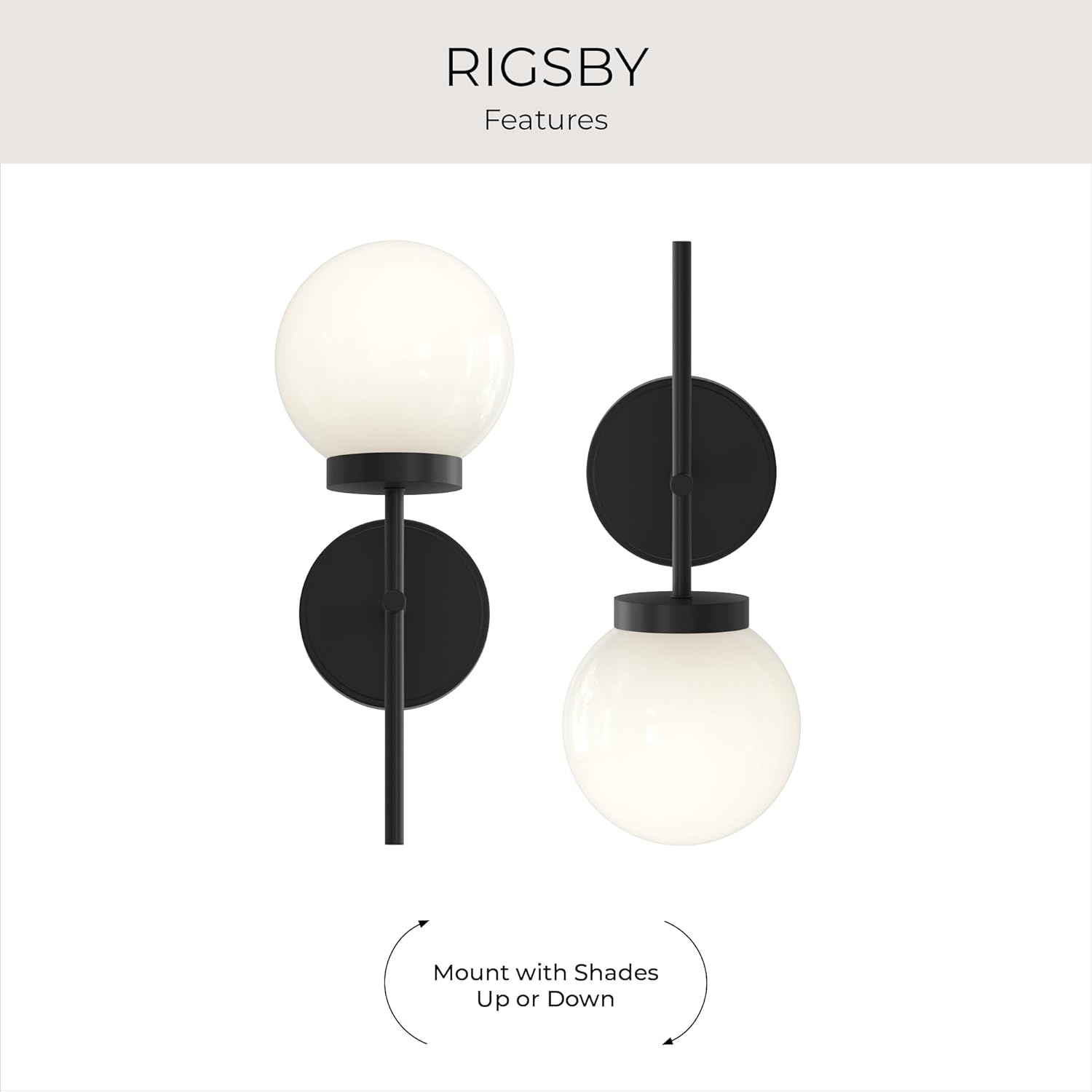 image:imageProgress Lighting Rigsby 16 Inch 1Light Wall Sconce Transitional Light Fixture Matte Black with Opal Glass Shade 16 in H x 6 in W x 75 in Dia P71015731M