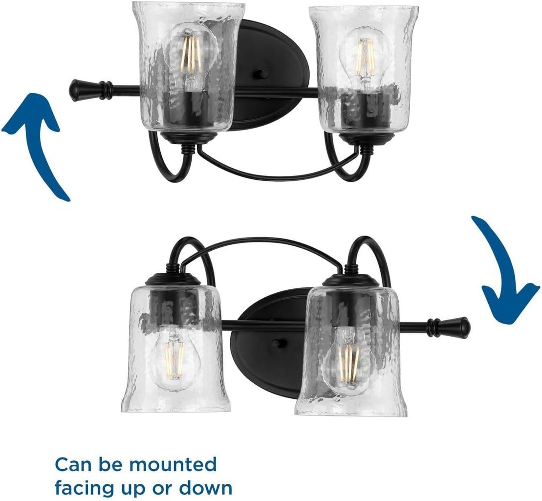 image:imageProgress Lighting Bowman Collection Black TwoLight BathBlack