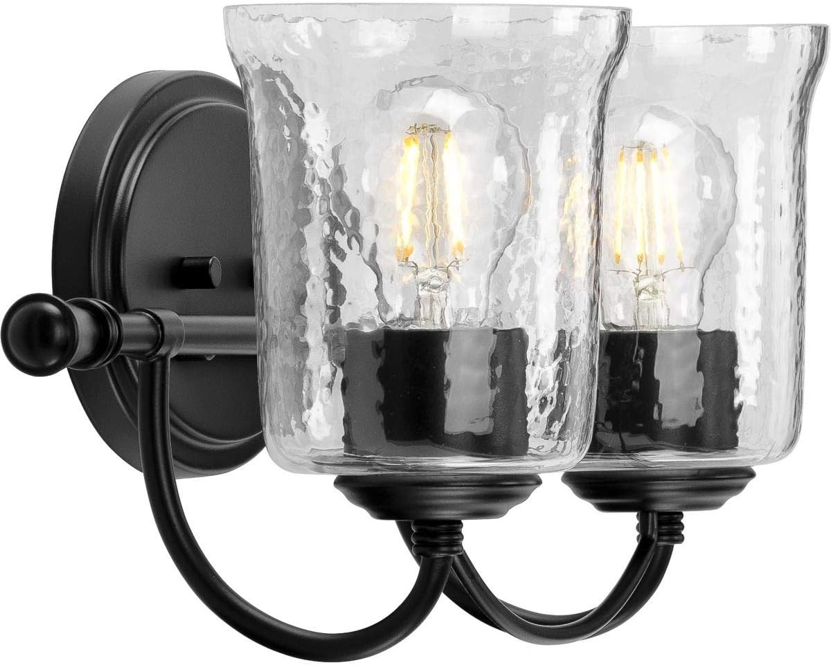image:imageProgress Lighting Bowman Collection Black TwoLight BathBlack