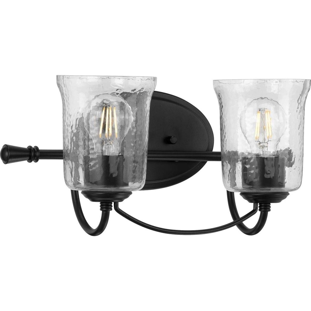 image:imageProgress Lighting Bowman Collection Black TwoLight BathBlack
